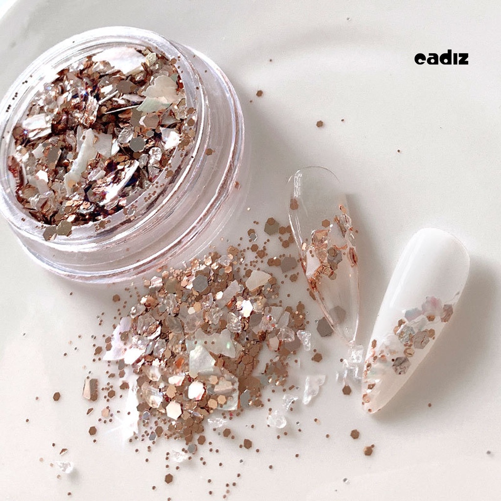 1 Hộp Kim Tuyến Vỏ Sò Lấp Lánh Trang Trí Móng Tay Nghệ Thuật DIY Không Phai Màu Phong Cách Nhật Bản