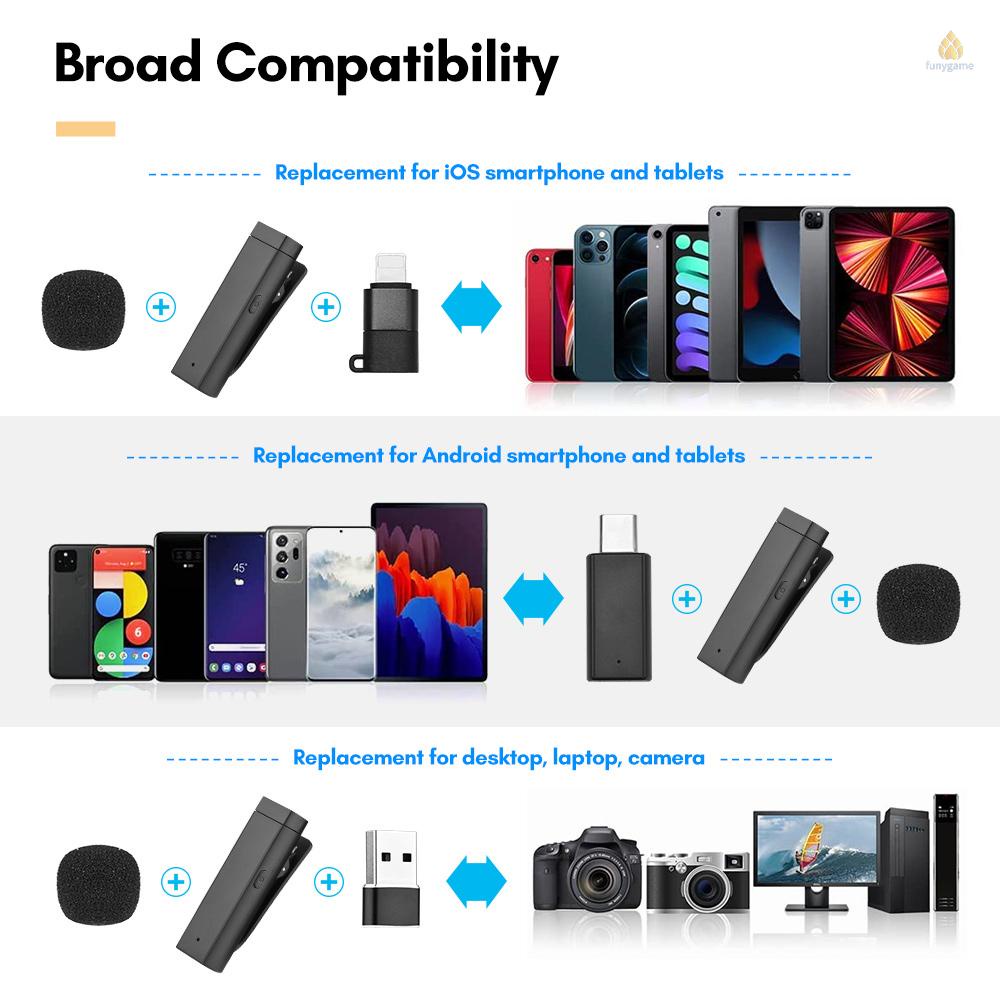 Hệ Thống Micro Mini Kèm Kẹp Chống Ồn Thông Minh Đa Hướng Kèm Hộp Sạc Thay Thế Chuyên Dụng Cho Điện Thoại iOS Android