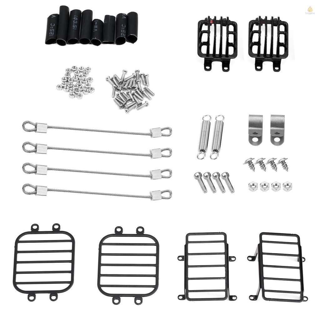 Vỏ Bọc Bảo Vệ Đèn Pha Trước Sau Bằng Kim Loại Phối Dây Thép Cho TRX-4 TRX-6 4X4 6X6 G63 G500