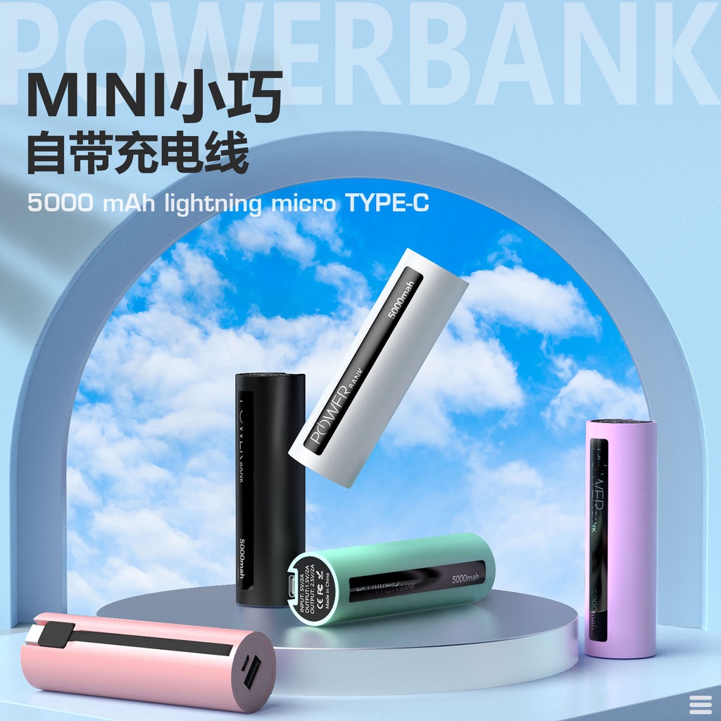 Viên Nang Kèm Dây Cáp Sạc Nhỏ Gọn Phù Hợp Cho Sạc Dự Phòng Apple Huawei Xiaomi Samsung Android