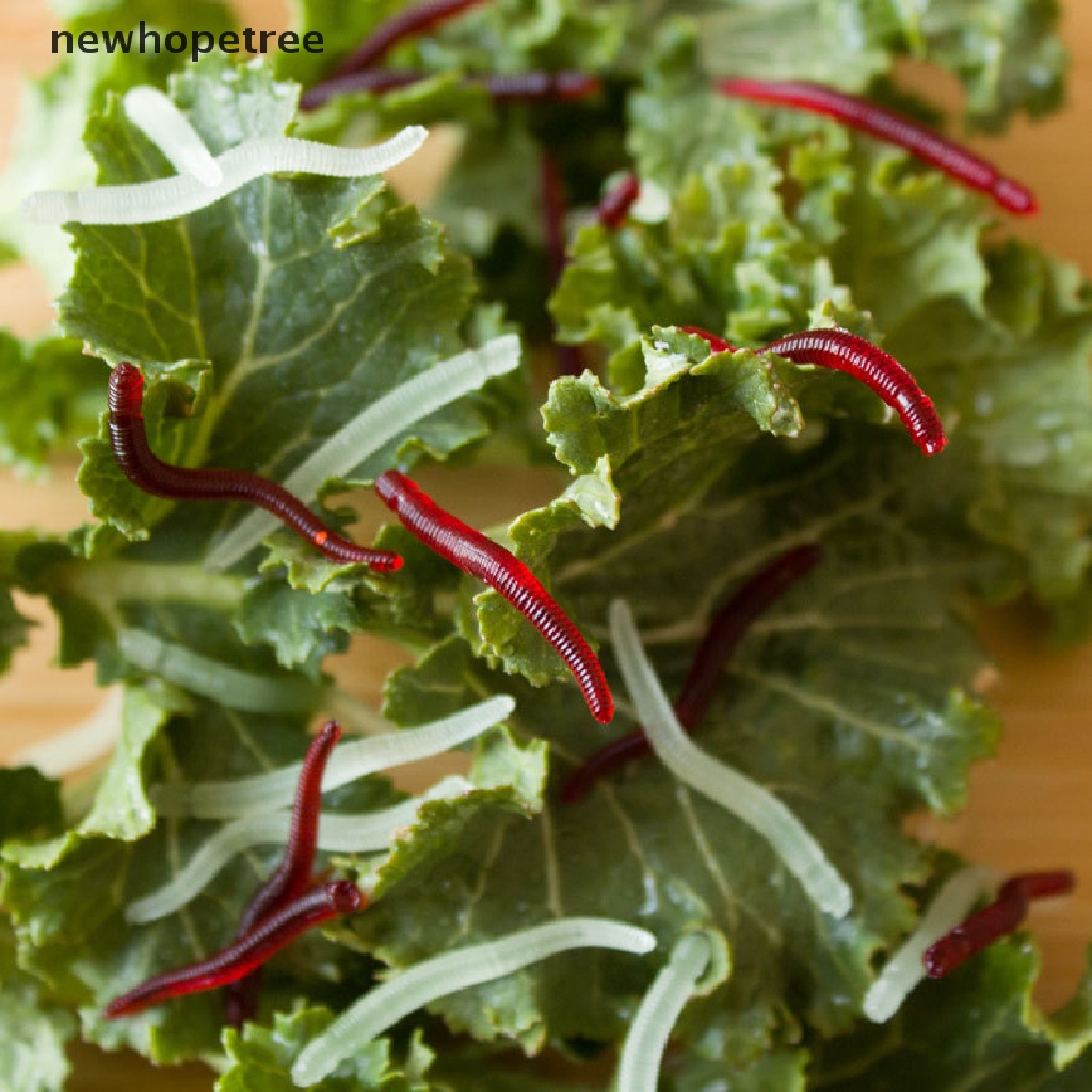 Bộ 100 Mồi Giun Giả Câu Cá Bằng Silicon Mềm