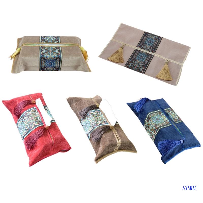 Hộp Đựng Khăn Giấy Thêu Họa Tiết Phong Cách Châu Âu Cổ Điển Sang Trọng Cho Gia Đình / Xe Hơi