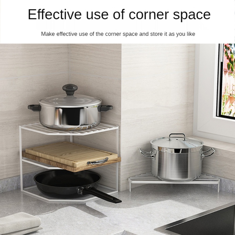 Kệ Kim Loại Bền Chắc Gắn Góc Tủ Nhà Cửa Sáng Tạo Chịu Lực Tốt 1