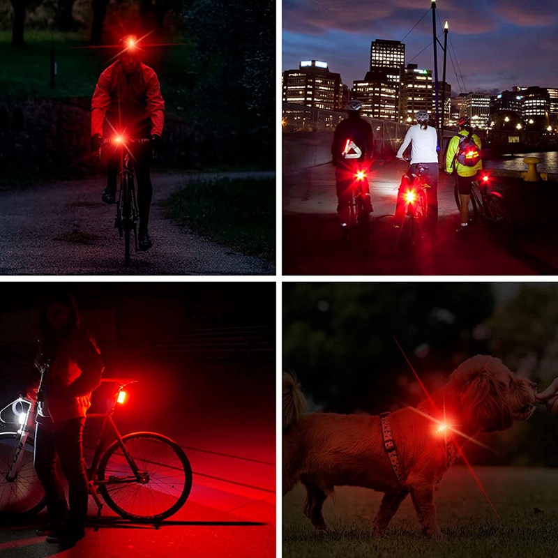 Set 8 Đèn LED Gắn Đuôi Xe Đạp Có Thể Sạc Lại Bằng Cổng USB