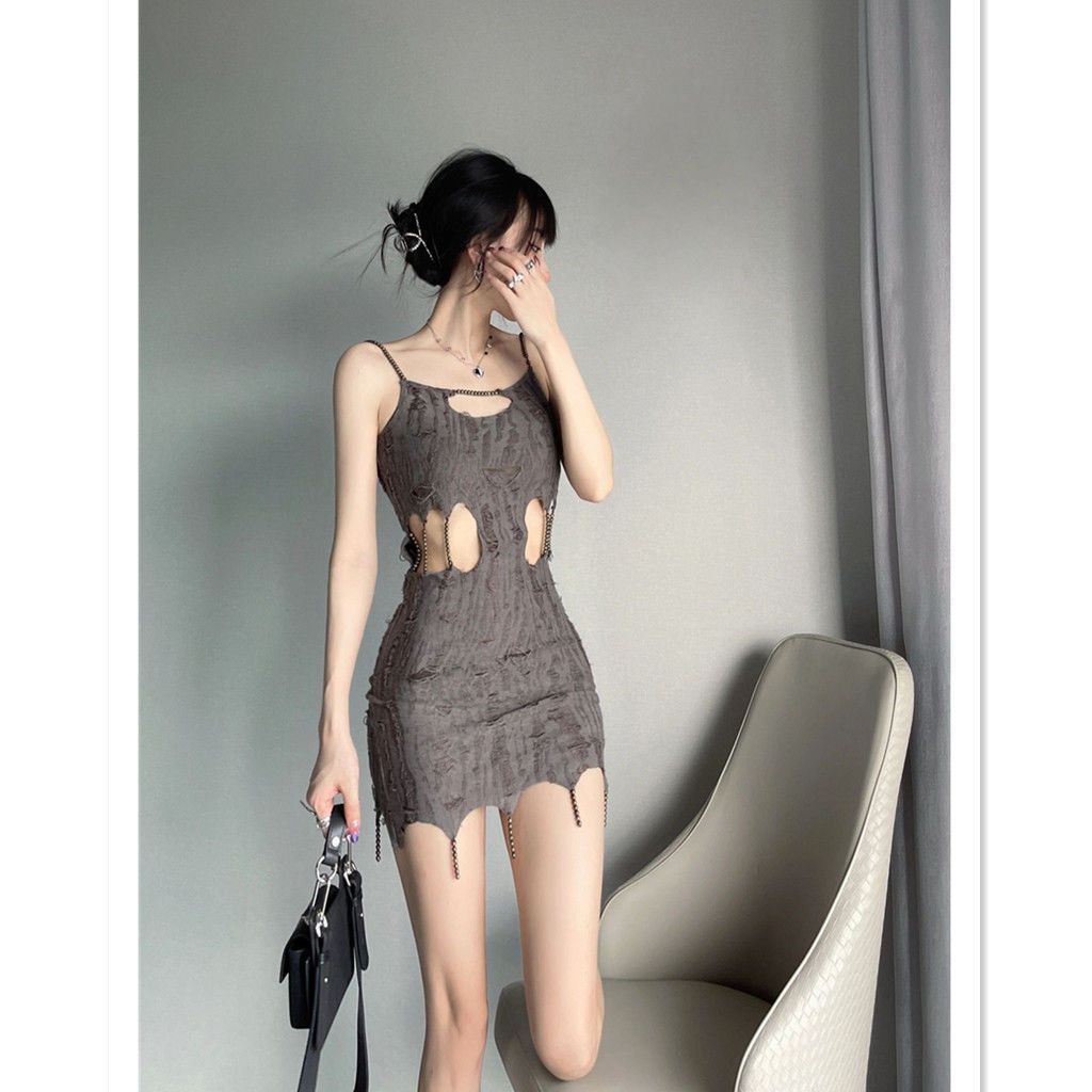 [F &amp; X] Đầm Hai Dây Ngắn Ôm Hông Gợi Cảm Phong Cách Mỹ Hàng Mới Dành Cho Bạn Nữ Mặc Mùa Hè Nóng Bỏng