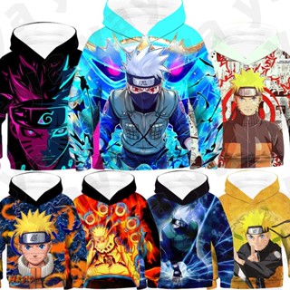 * Yaya * Áo Hoodie Naruto cho trẻ em In 3D cho bé trai và bé gái Áo nỉ thông thường Vui nhộn Áo thun Marvel cho trẻ em
