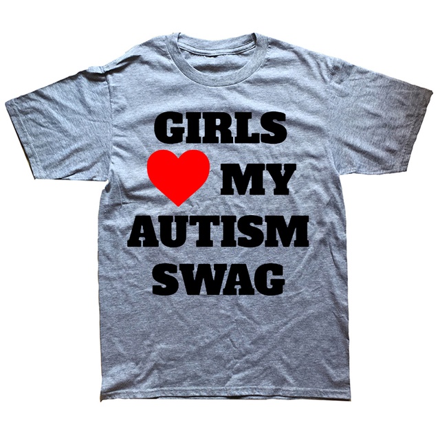 Áo Thun Tay Ngắn In Chữ Heart My Autism Swag Phong Cách Đường Phố Thời Trang Mùa Hè Cho Nam Và Nữ