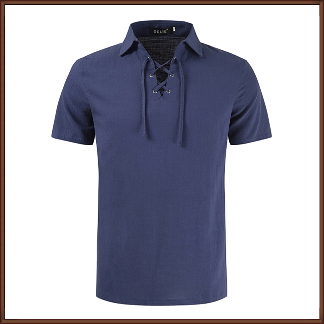 Áo Sơ Mi Cotton Lanh Tay Ngắn Màu Sắc Thời Trang Mùa Hè Cho Nam Giới