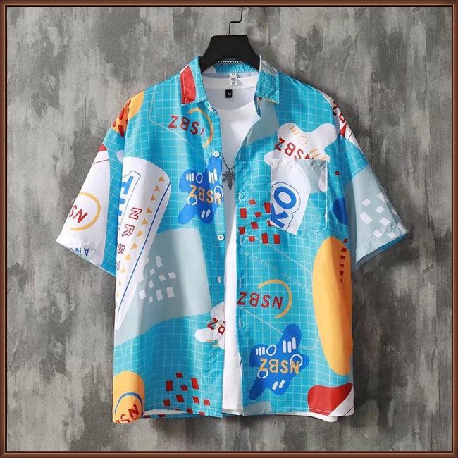 Áo Sơ Mi Tay Ngắn Dáng Rộng In Họa Tiết Phong Cách Hawaii Thời Trang Đi Biển Mùa Hè Cho Nam Và Nữ