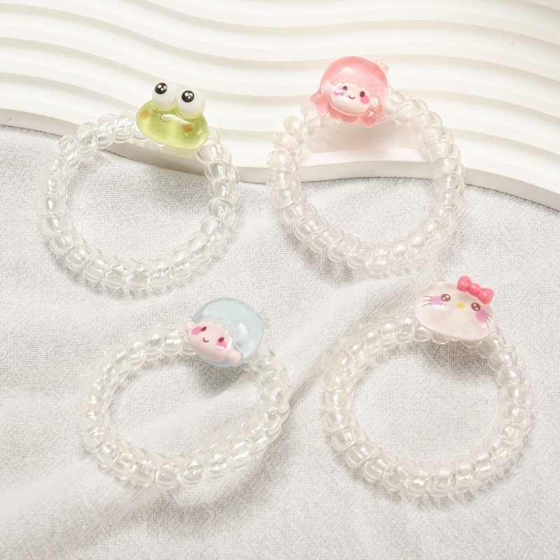 Dây Cột Tóc Co Giãn Hình Hello Kitty Lấp Lánh Phong Cách Hàn Quốc Giá Đỡ
