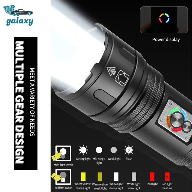 Galaxy Đèn Pin 30w Xhp360 4 Cấp Độ Đa Năng Tiện Dụng