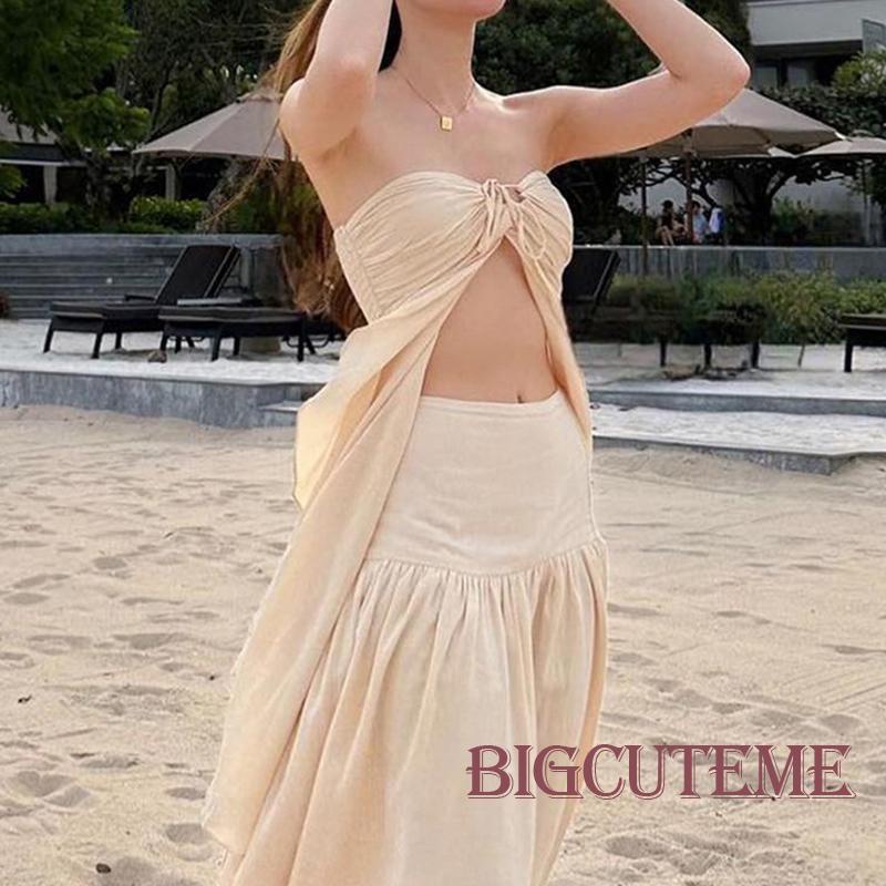 Áo Hai Dây Mùa Hè Buộc Dây Hở Lưng Gợi Cảm Cho Nữ