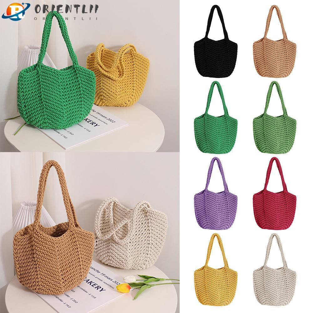 Túi Xách Đan Móc Phối Lưới Thời Trang Mùa Hè Cho Nữ