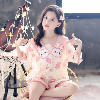 Bộ Đồ Ngủ Ngắn Tay Phong Cách Mới Mùa Hè Cho Bé Gái pijama lụa cho bé bộ lụa cho bé gái đồ bộ lụa cho bé gái