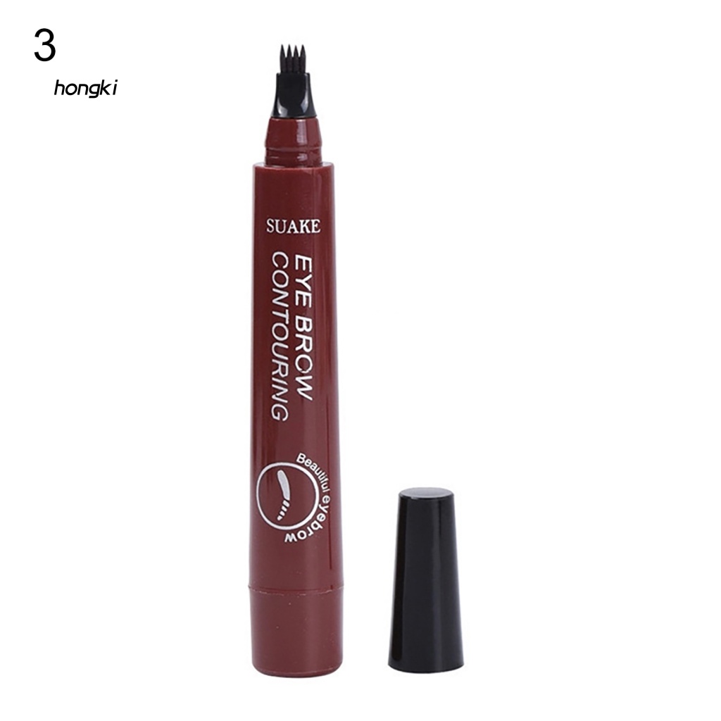 Bút Kẻ Lông Mày Dạng Lỏng Nhiều Màu Sắc Trang Điểm Tự Nhiên Cho Nữ Với 4 Đầu Thay