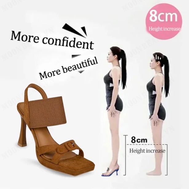 Xăng đan Cao Gót Màu Nâu Có Khóa Cài Trang Trọng Dành Cho Bạn Nữ Sự Kiện Trang Trọng