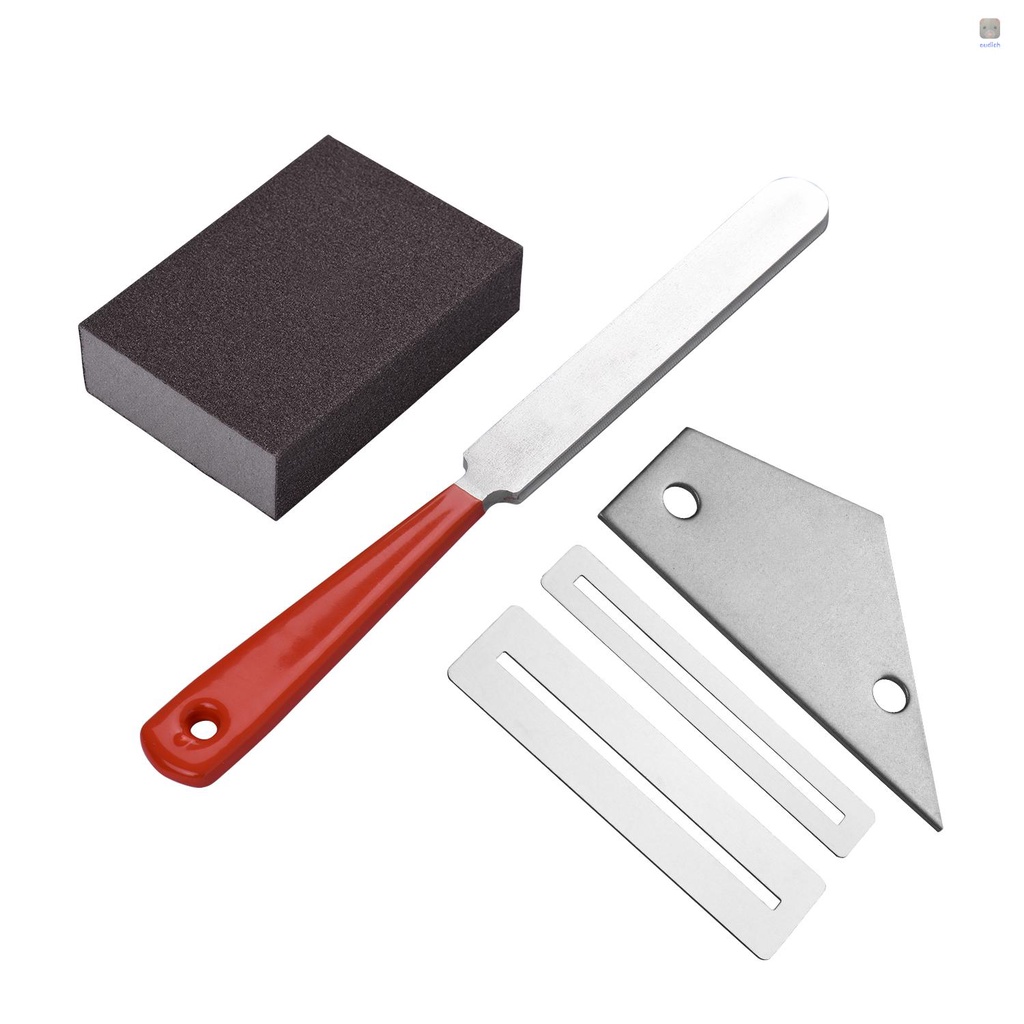 Bộ Dụng Cụ Chỉnh Dây Đàn Guitar Bằng Thép Không Gỉ 1 Cái + 2 Miếng Bảo Vệ Ngón Tay + 1 Miếng Gảy Đàn + 1 Miếng Xốp Mài Cho Guitar / Ukulele / Bass