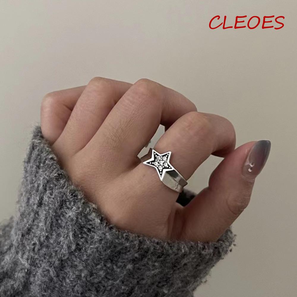 Nhẫn Hình Ngôi Sao Kiểu Vintage Những Năm 90|Ngôi Sao Năm Cánh Có Thể Điều Chỉnh Được|Nhẫn Phong Cách Hàn Quốc Thời Trang Cá Tính