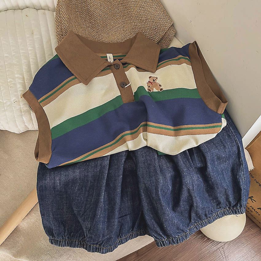 MNGRL Áo Ba Lỗ Polo Phong Cách Hàn Quốc Thời Trang Mùa Hè Hàn Quốc Mùa Hè Cho Bé Gái Bé Trai