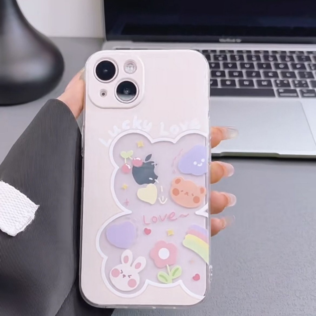 ✅Ốp Điện Thoại Silicone Mềm Trong Suốt Họa Tiết Hoa Phong Cách Hàn Quốc Cho iPhone14promax 11 13 12