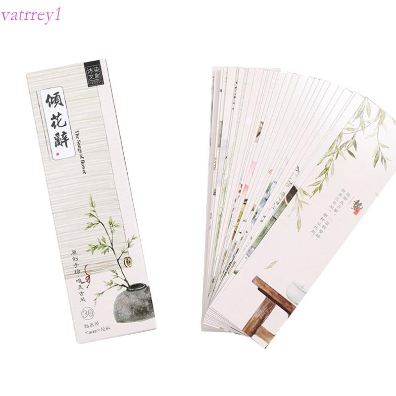 Bộ 30 Thẻ Đánh Dấu Trang Sách Nhiều Kiểu Dáng DIY
