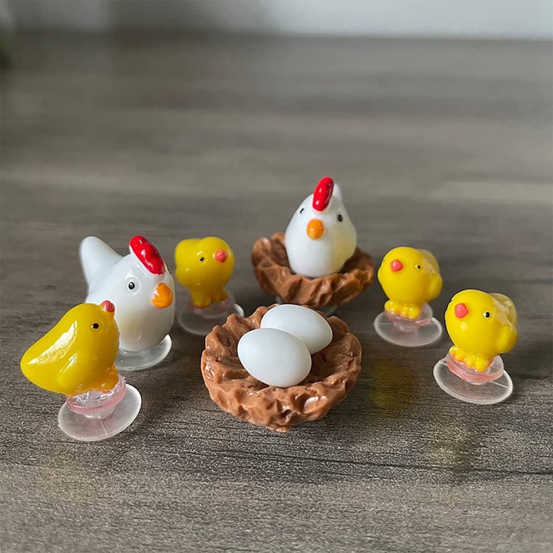 Bộ 7 Phụ Kiện Trang Trí Giày Hình Gà Con 3D Dễ Thương DIY