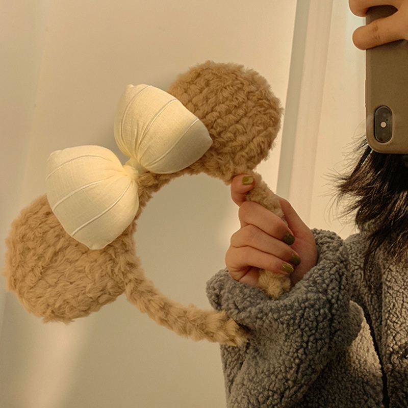 Băng Đô Cài Tóc Phối Lông Dễ Thương Thời Trang Cho Bạn Gái AB315