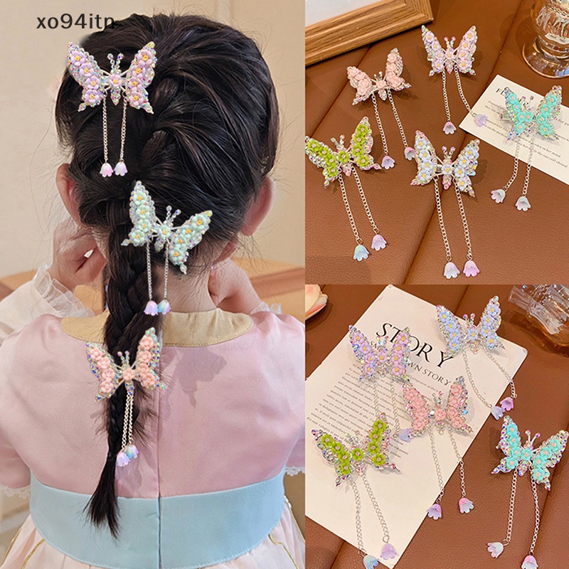 Kẹp Tóc Hình Cánh Bướm Phối Tua Rua Dễ Thương Cho Bé Gái