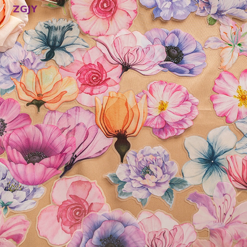 1 Bộ Nhãn Dán Hình Hoa Lá Vintage Cho Trang Trí Sổ Tay DIY Mới