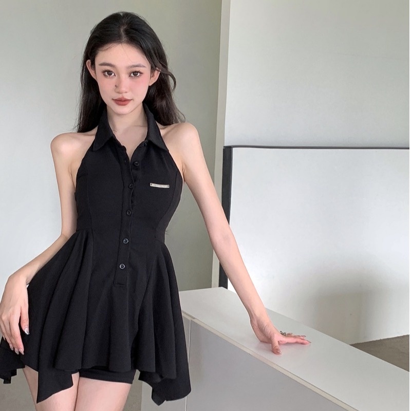 COZOK Đầm Hai Dây Mỏng Hở Vai Thời Trang Quyến Rũ Cho Nữ