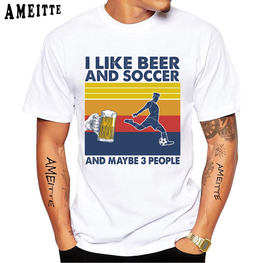 Áo Thun Tay Ngắn In Chữ I Like Beer Và 3 Người Đi Xe Đạp Thời Trang Mùa Hè Cho Nam