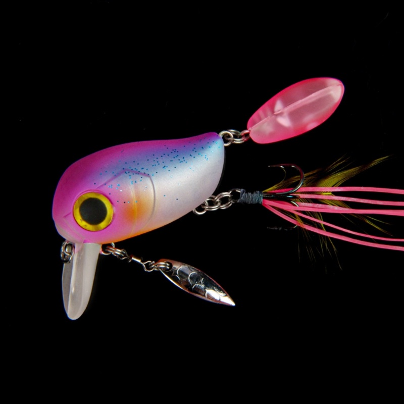 QQ Mồi Câu Cá Giả Mini Bằng Kim Loại 3D Mắt Trực Thăng 4 + 2cm 8g