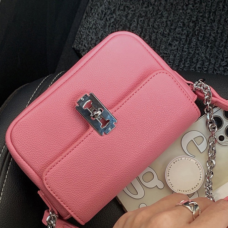 Túi Đeo Chéo Dây Xích Hình Vuông mini Có Khóa Dễ Phối Đồ Thời Trang Cho Nữ