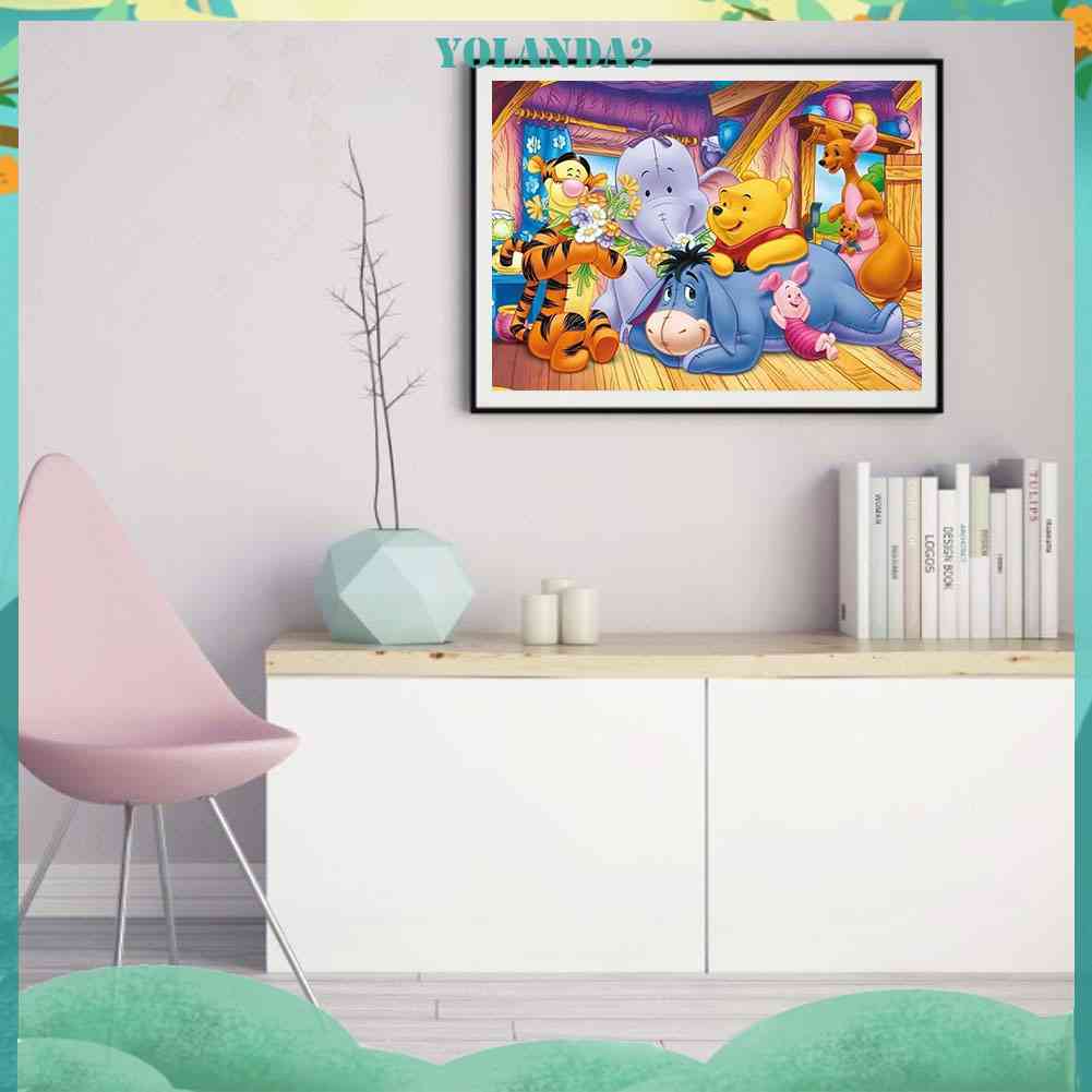 Tranh Đính Đá Kim Cương Toàn Bộ 5D DIY Hình Gấu Pooh