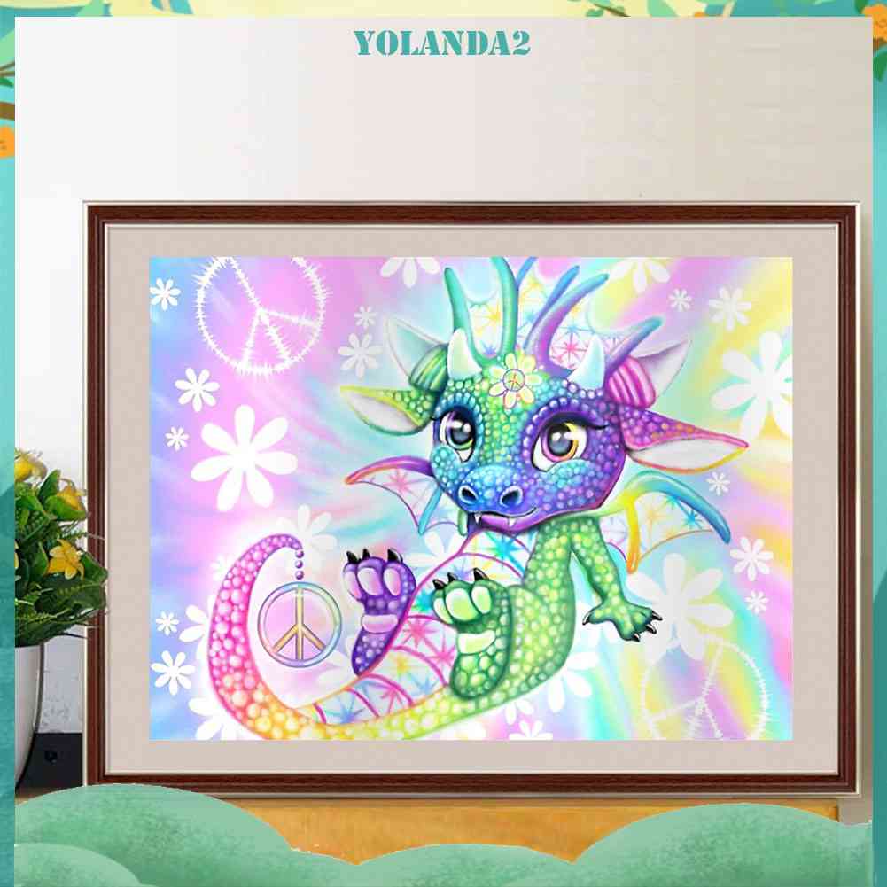 Bộ Tranh Đính Đá Tự Làm 45x35cm 24 Màu Hình Rồng Độc Đáo