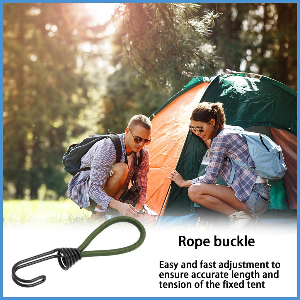 Dây Thừng Dựng Lều Co Giãn Chịu Được Sức Nặng Kèm Kẹp Carabiner Cho Hoạt Động Ngoài Trời