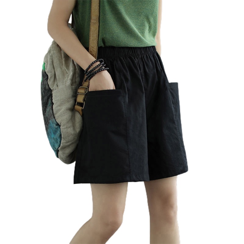 Quần Short Lưng Cao Dáng Rộng Phong Cách Thể Thao Thời Trang Mùa Hè Cho Nữ