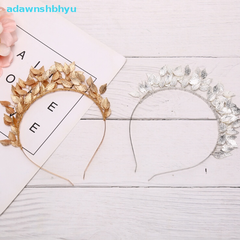 Vương Miện Cài Tóc Hình Lá Bằng Kim Loại Màu Vàng / Bạc Cho Cô Dâu
