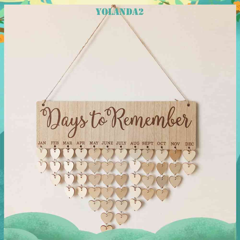 Lịch Nhắc Nhở Ngày Nhắc Nhở Treo Tường Bằng Gỗ Hình Trái Tim DIY