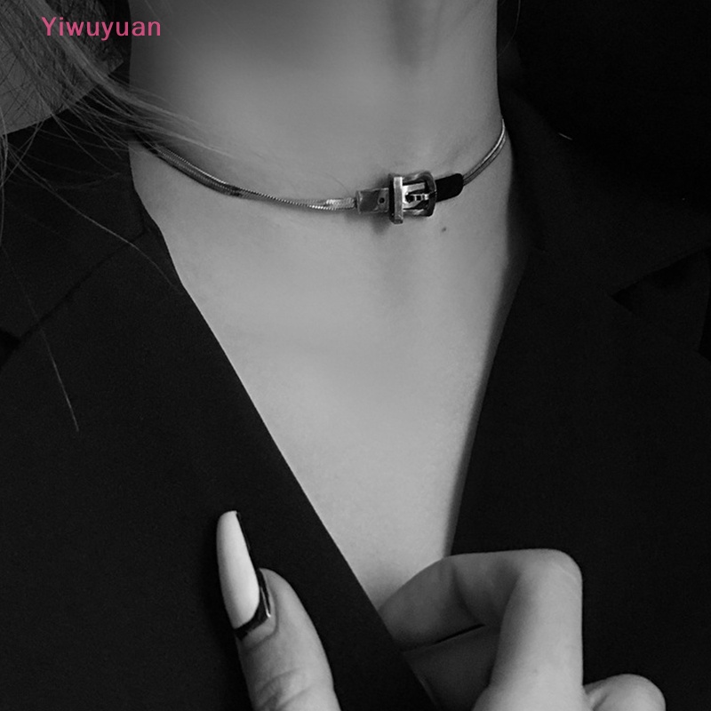 Vòng Cổ Choker Dây Xích Bằng Thép Titan Phong Cách Punk Hip Hop Mới
