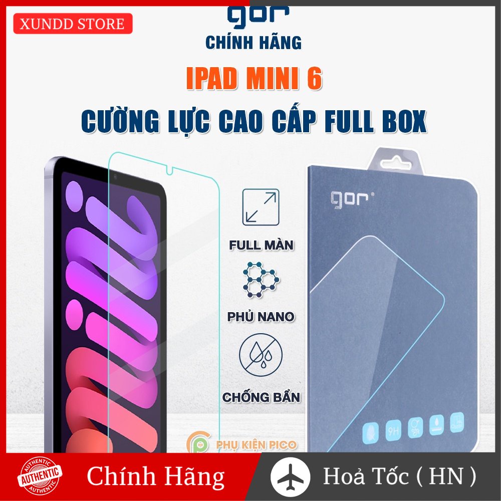 Kính cường lực Ipad Mini 6 2021 trong suốt full màn hình chính hãng GOR - Dán màn hình Ipad Mini 6