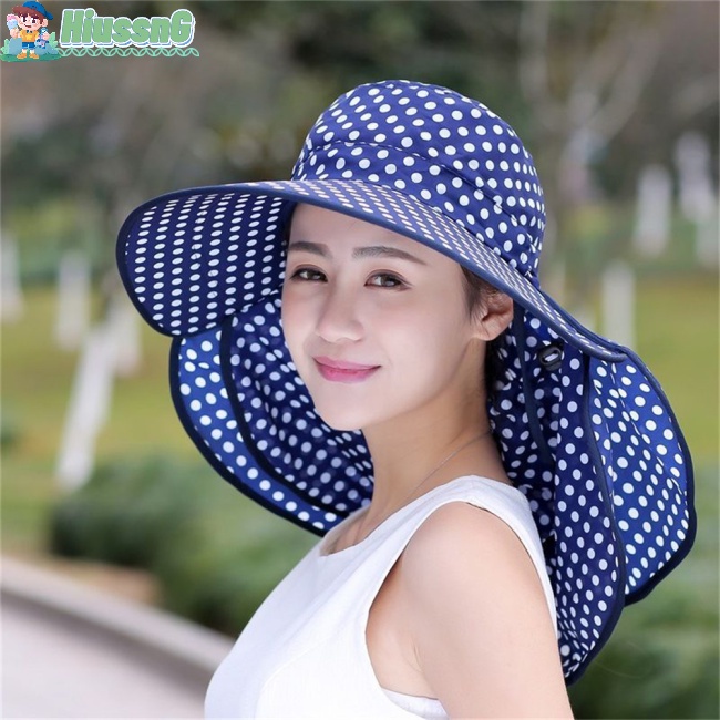 Nón Chống Nắng Kèm Tấm Che Mặt Chống Tia uv / Gió Tiện Dụng Khi Đi Xe Đạp