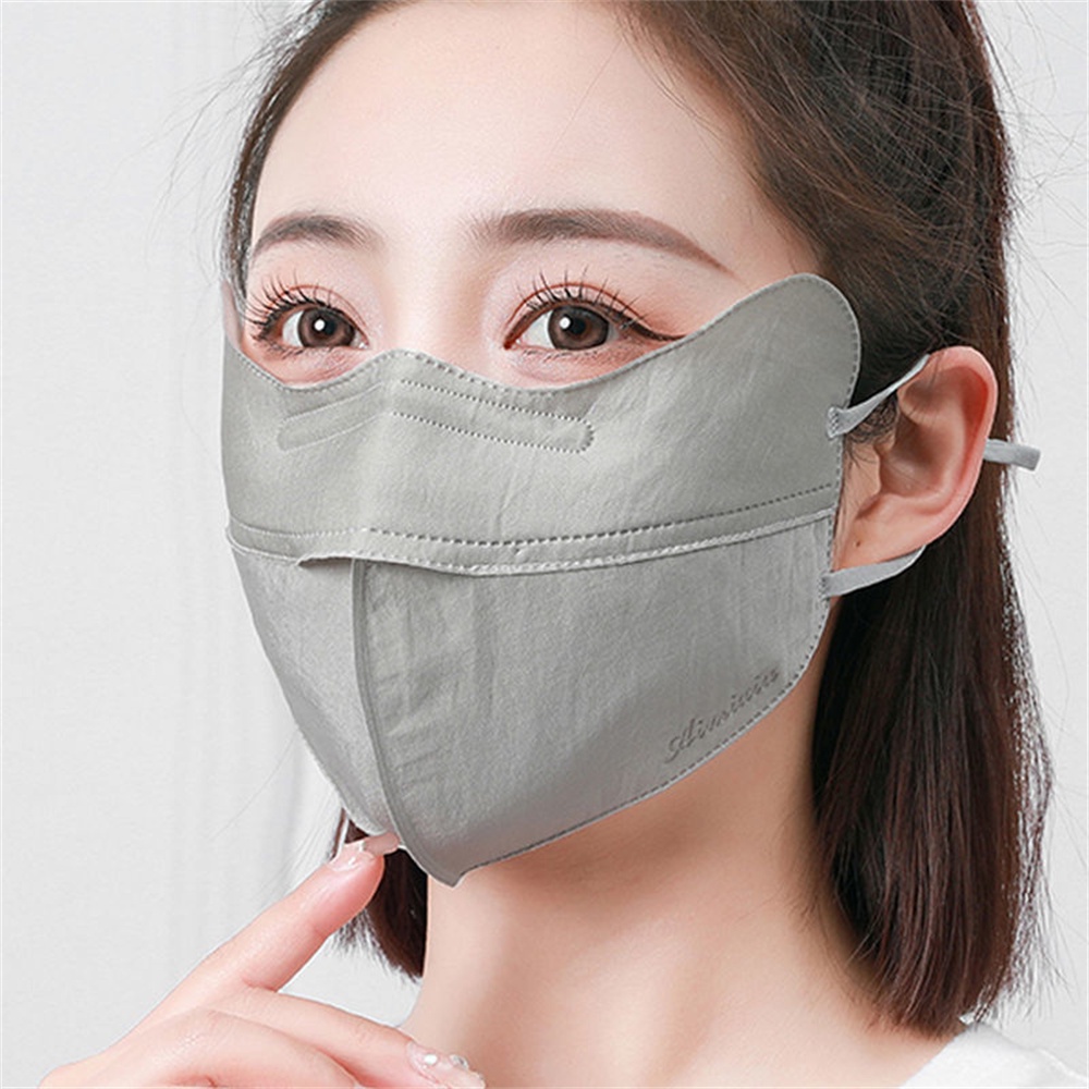 Mặt Nạ Chống Nắng UPF50 + Bảo Vệ Mắt Mũi Chất Liệu cotton Lụa Họa Tiết 3D Có Thể Giặt Sạch