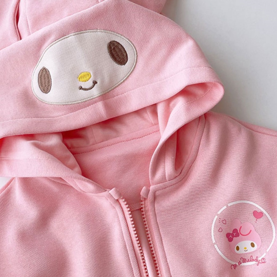 Áo Khoác Hoodie Tay Dài Có Khóa Kéo In Hình Kuromied Cinnamoroll Dễ Thương Cho Bé