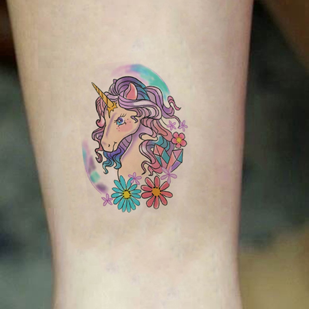 Hình Xăm Dán Tạm Thời Hình Kỳ Lân Chống Nước Có Thể Tháo Rời