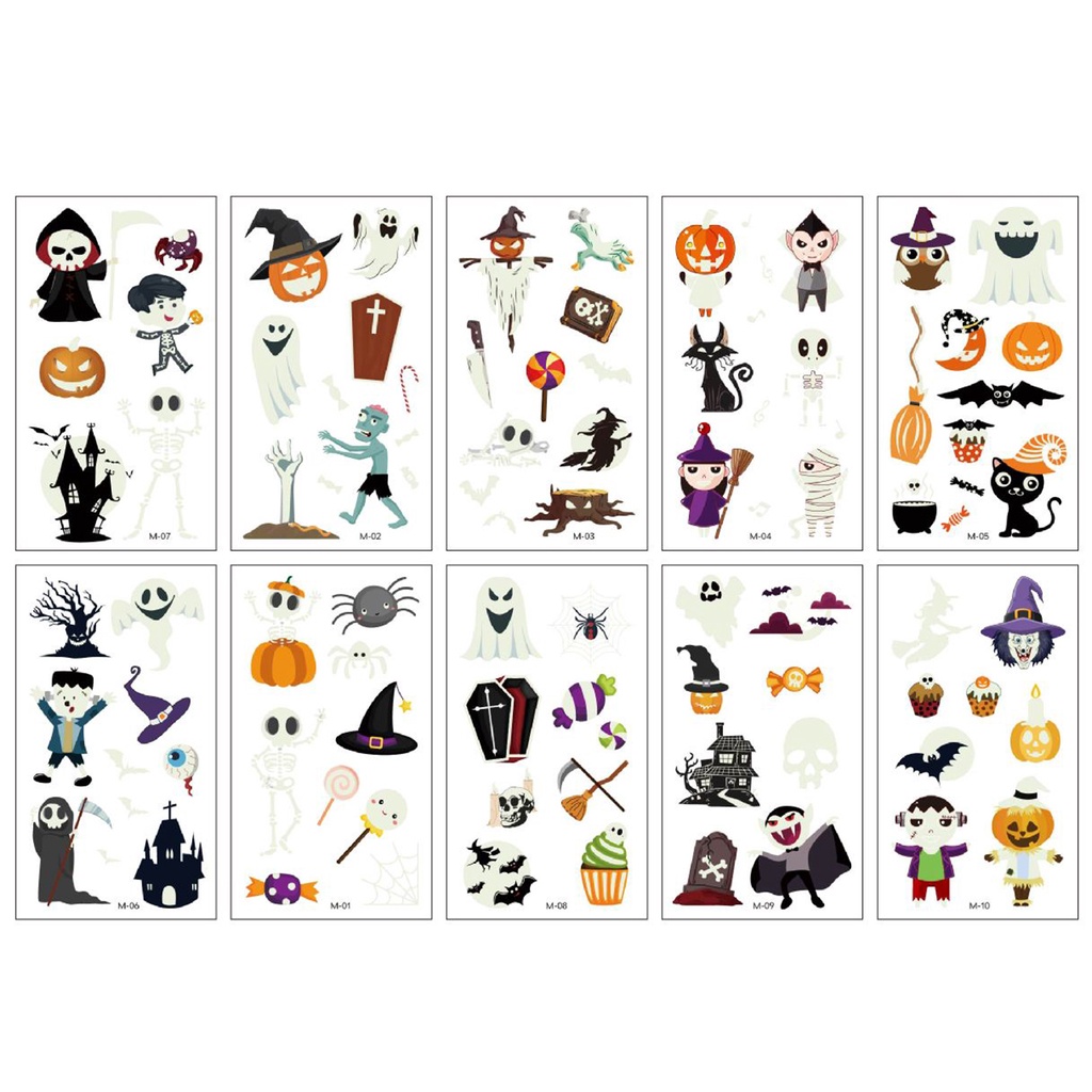 Set 10 Miếng Dán Hình Xăm Chống Nước Chống Mồ Hôi Chống Rơi Dễ Sử Dụng Cho Trẻ Em DIY