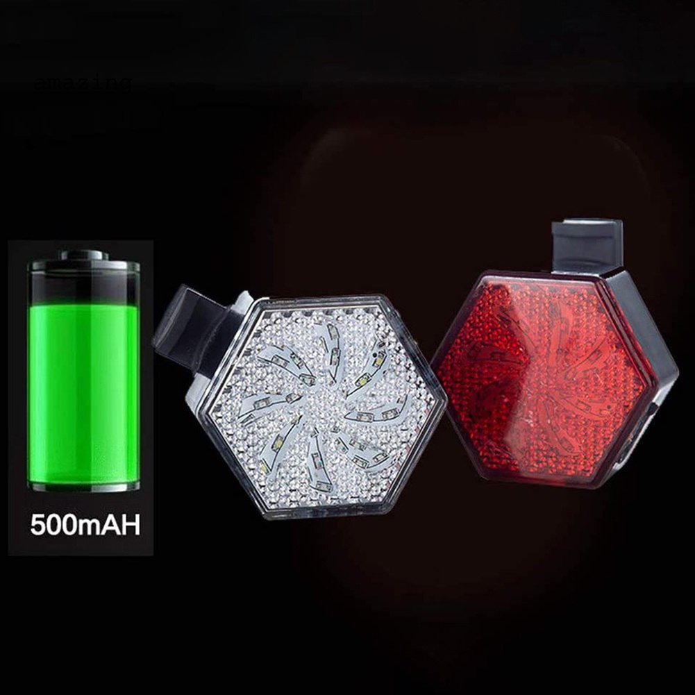 Đèn Cảnh Báo Chống Thấm Nước Có Thể Sạc Lại Bằng Cổng USB Gắn Đuôi Xe Đạp