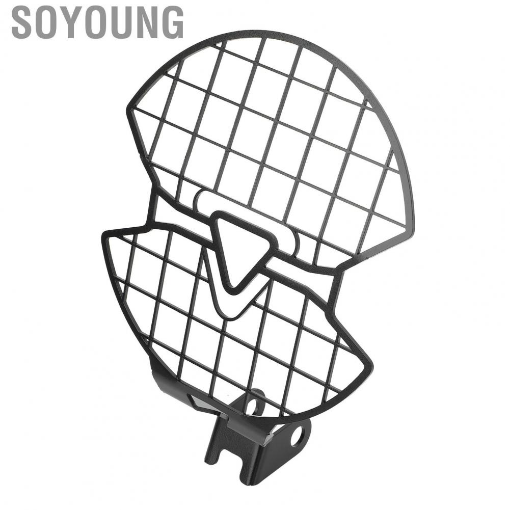 Soyoung Motorcycle Headlight Grille  Easy Installation Impact Resistant Front Headlamp Protector  for Motorbike