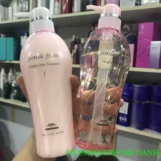 Dầu gội xả Milbon Jemile Fran (Diamond) cho tóc khô xơ hư tổn 500mlx2