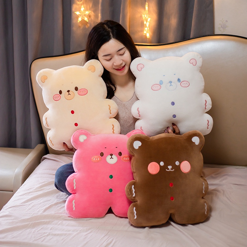 Gối Ngủ Hình Bánh Quy / Gấu Nhồi Bông Dễ Thương Cho Bé